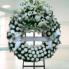 Corona Funeraria Superior Blanca Clave